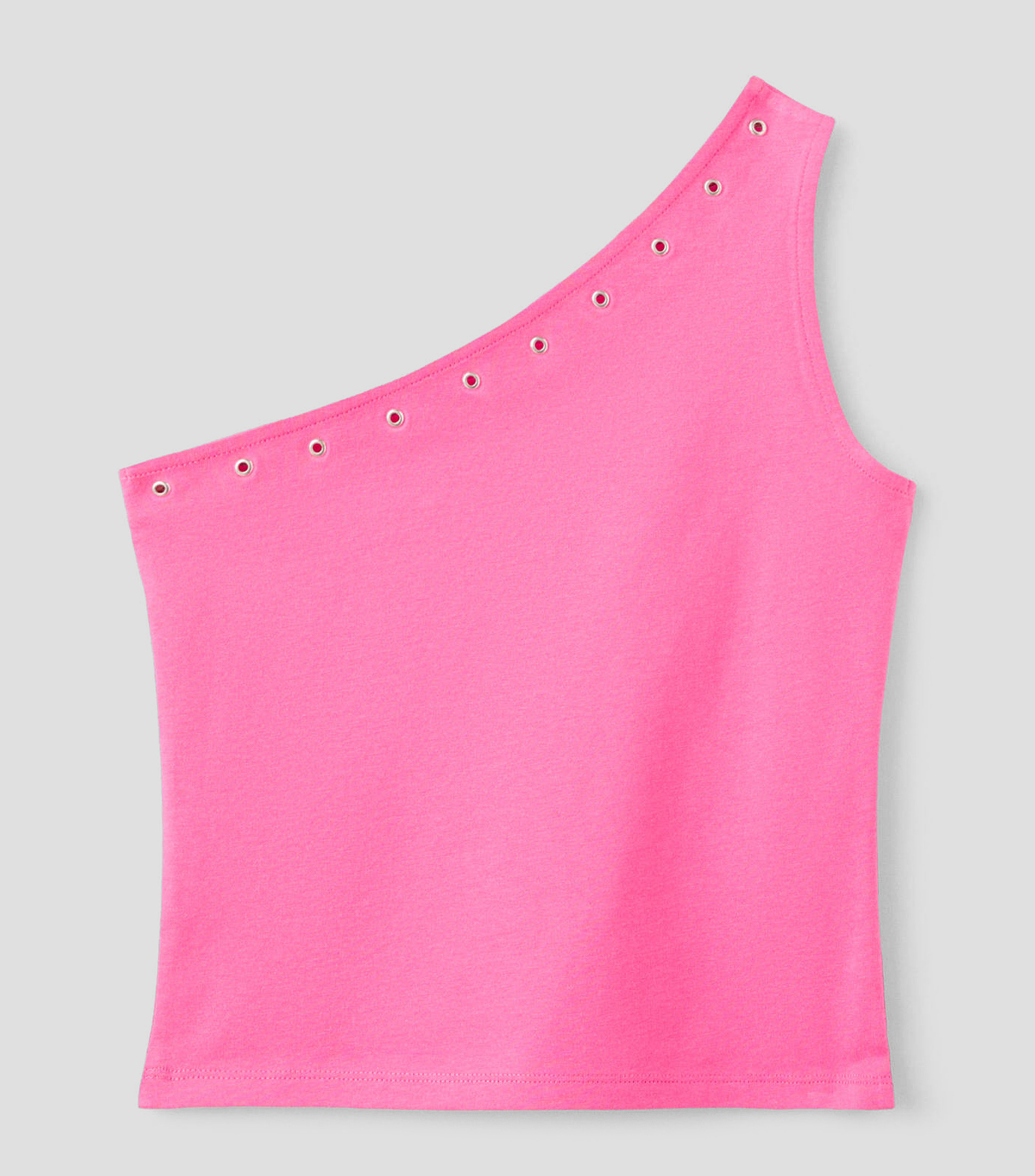Top cuello asimétrico sin mangas liso Niña